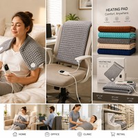 Couverture chauffante en cèdre pour thérapie par la chaleur, compresse chaude, soulagement de la douleur, 6 niveaux numériques, lavable, en peluche, pour le corps, le dos et les épaules