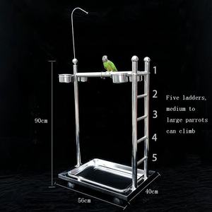 Groothandel Papegaaienspelplanken Vogel Roestvrij Staal Met Ladder, Universele Wielen En Voerbakken - Product Image 4