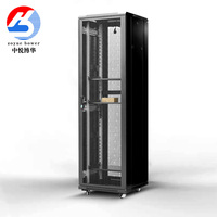 Armoire de serveur de centre de données standard Zoyue Bower SPCC 19'' 4U-18U avec portes en verre/maille à pulvérisation électrostatique en stock