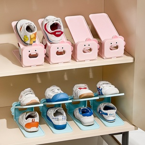 Adjustable <b>Shoes</b> Storage <b>Holder</b> Rack Household Sneaker Space Saver Cute Plastic Children's <b>Shoes</b> Stacker Height - Product Image 1