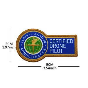 Umwelt freundliche benutzer definierte Stickerei Drohne <span class=keywords><strong>Pilot</strong></span> Regenbogen Streifen Aufbügeln Leinwand Patch für Kleidungs stück und Hut verwenden - Product Image 2
