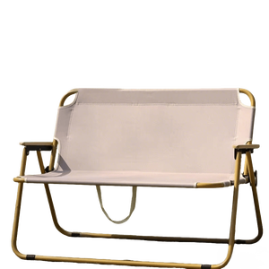 Chaise pliante de <span class=keywords><strong>camping</strong></span> en fer pour l'extérieur, chaise longue double portable de plage avec dossier, chaise de pêche avec coussin en tissu Oxford 600D - Product Image 3