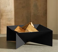 Brasero à bois noir de style moderne en acier allié, conception OEM neuve, fourni directement par le fabricant