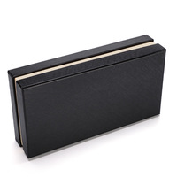 Boîte cadeau de luxe personnalisée avec couvercle rigide et base, en papier texturé noir, pour bijoux, montres, stylos, électronique