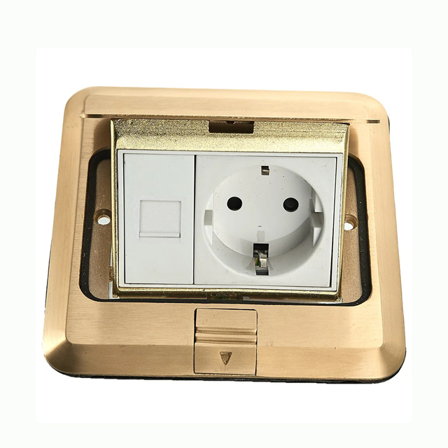 IP44 Waterproof Copper Floor Socket Box EU Outlets 16A Europe Plug Standard Grounding Commercial Industrial Use