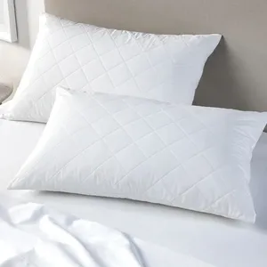 Good Quality White New Zipped Quilted Pillow Protector <b>Covers</b> - Product Image 5