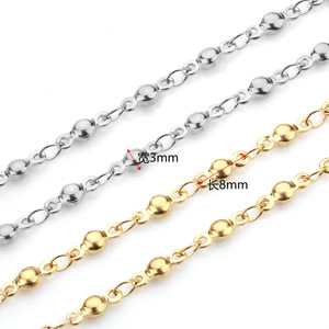 Gold Plated Stainless Steel Beaded Chain Small Round <b>Ball</b> Chain For <b>Bracelet</b> Necklace Accessories Whole Meter Length Unisex - Product Image 3