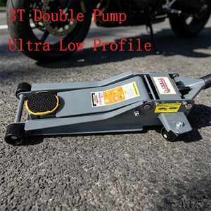 Cric de levage de sol portable AUTO 5 tonnes à double pompe, profil bas, en acier haute résistance, pour <span class=keywords><strong>changement</strong></span> de pneus, certifié CE - Product Image 6