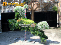 MY DINO DF-046 Modèle de simulation de parc d'attractions, cheval végétal grandeur nature vert pour la décoration