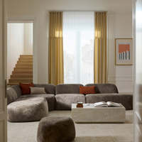 Canapé d'angle modulaire en tissu doux en forme de L, rembourré en éponge, luxe léger, haute confortabilité, pour salon d'appartement, mobilier de décoration intérieure