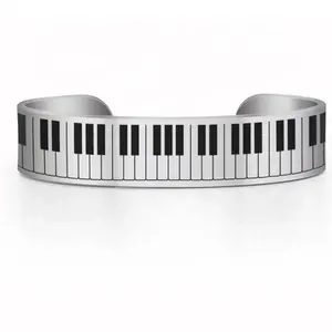 Yiwu Aceon Stainless Steel Matt Surface Cuff 15mm Wide Bangle 4 colors Bracelet Jewelry Gifts Piano Keyboard Bangle