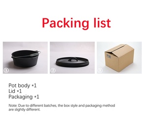 Wok personnel personnalisé poêle à paella four hollandais <span class=keywords><strong>en</strong></span> <span class=keywords><strong>fonte</strong></span> fournisseur noir mat batterie de cuisine de qualité supérieure pour camping four hollandais - Product Image 6
