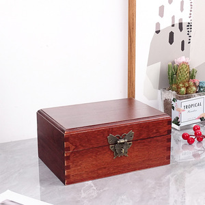Caja de Almacenamiento de Madera Rectangular con Tapa, Decorativa, para Uso en el Hogar, Joyería, Exhibición de Certificados de Boda - Product Image 1