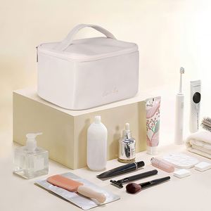 Fashionable Waterproof <b>Large</b> Capacity Travel <b>Makeup</b> Organizer Custom Logo PU Cosmetic <b>Bag</b> with Zipper Closure - Product Image 6