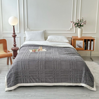 Couverture Jacquard Faleinel Double Face Épaissie 100% Polyester pour la Maison, Couleur Unie, Design Transfrontalier, Vente en Gros Saison Hiver