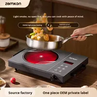 Zemkon kompor listrik Stainless Steel, kompor induksi multifungsi Jerman kontrol sentuh penggunaan rumah tangga pembakar tunggal BERBAGAI MACAM