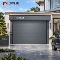 Porte de garage moderne en alliage d'aluminium isolé pour villa, avec motorisation silencieuse à engrenages antivol et panneau plat coupe-vent
