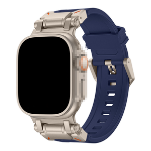 เกราะทนทานออกแบบยางซิลิโคนกีฬาสําหรับ iWatch 9 8 <span class=keywords><strong>7</strong></span> SE 6 5 ฝาครอบโลหะสําหรับ <span class=keywords><strong>Apple</strong></span> <span class=keywords><strong>Watch</strong></span> Band - Product Image 2