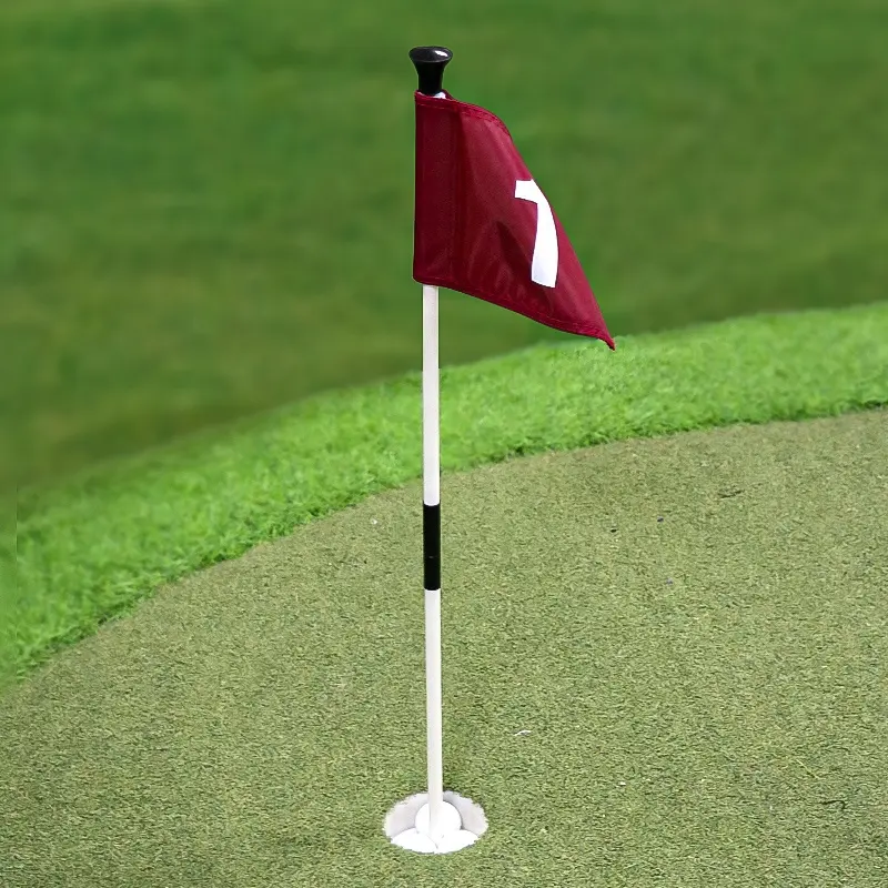 WAHRCHALLBARE Golf-Trainingshilfe abnehmbare Golf-Loch-Flaggestift Nylon und Metall tragbare Golf-Grundstangen