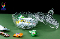 Bocal de rangement en verre populaire avec couvercle, bocal de rangement en verre pour bonbons de cuisine à domicile, Dessert rond grand bocal en verre de sucre