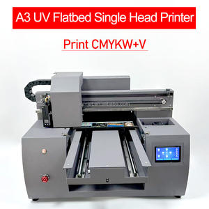 Impresora A3 multifuncional DX7 de un solo cabezal UV de cama plana CMYK + W + funda de teléfono de barniz, vidrio, impresora UV de botella cilíndrica - Product Image 2