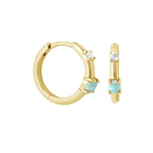 nagosa recycled 925 sterling silver blue copal jewelry 18k 14k gold vermeil cz classic hoop earrings