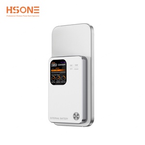 HSONE F15 MY25L พาวเวอร์แบงค์แม่เหล็กไร้สายอะลูมิเนียมบางเฉียบ 10000mAh OEM ชาร์จเร็ว จอแสดงผล LED กำลังไฟ 15W แท้ - Product Image 1