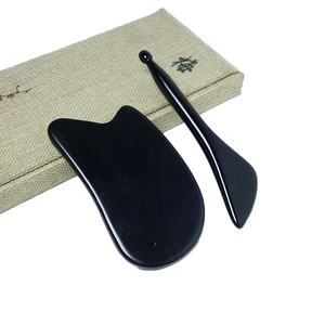 Zwarte Bian Stone Massage Tools Gua Sha Lepel Reflexologie Stick Guasha Stone Anti Rimpels Face Lift Voor Oog En Gezicht - Product Image 4