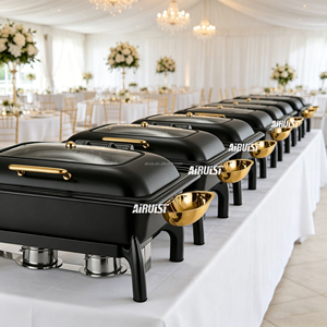 <span class=keywords><strong>Olla</strong></span> Eléctrica para Buffet AIRUISI de 6L y 9L, Negra y Dorada, Equipo Hidráulico para Catering, Recipiente para Calentar Comida de Acero <span class=keywords><strong>Inoxidable</strong></span> - Product Image 1