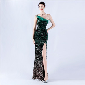 33017-S #3XL4ประดับด้วยเลื่อมยาวขนาดใหญ่พิเศษชุดการแสดงความงามงานเลี้ยงตอนเย็น - Product Image 5