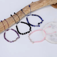 Bracelet en pierre de cristal naturel à la mode avec cordon en macramé améthyste oeil de tigre bijou réglable chanceux Feng Shui bricolage durable