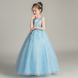 Robes de mariée longues et moelleuses sur mesure de qualité supérieure pour filles, robe de princesse en tulle bien conçue pour les spectacles et festivals des enfants - Product Image 2