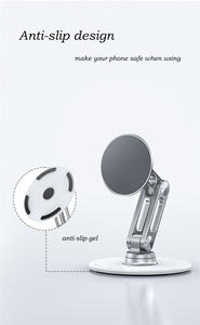 360도 회전 가능한 자석식 휴대폰 거치대, 금속 접이식 스마트폰 보안 홀더, 데스크탑 모바일 폰 홀더 브래킷 - Product Image 5