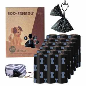 Sacs à déjections canines biodégradables en soie noire de 1,5 mil, portables, écologiques, personnalisables, pour la vente en gros (OEM) - Product Image 1