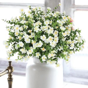 Fleurs artificielles Tianyi, 35 marguerites en soie plastique, style européen, arrangement décoratif extérieur, plantes blanches et vertes - Product Image 1