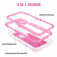 Coque de protection robuste Blingbling Liquid Quicksand Defender pour iPhone 12 13 Mini 11 14 15 16 Pro Max 6 7 8 Plus XS XR SE2
