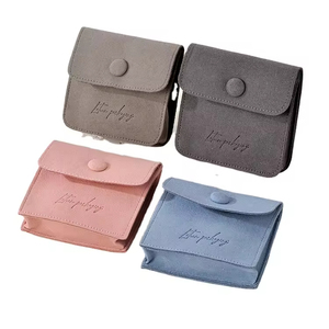 High End <b>Thick</b> Microfiber Bracelet Custom Printed Jewelry Pouches for Necklace <b>Rings</b> Packaging Lateen LTEL240428-5 8*8cm - Product Image 2