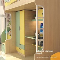 Lit de dortoir moderne en métal avec structure supérieure et inférieure et bureau intégré, couleur personnalisable pour étudiants, écoles de formation et employés de bureau
