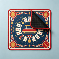 Tapis de Mahjong Médaille d'Or Olympique, Cérémonie de Remise des Prix, Patins, Ruban Rouge, Antidérapant, Tapis de Table de Mahjong Américain pour Soirée de Jeu, Cadeau