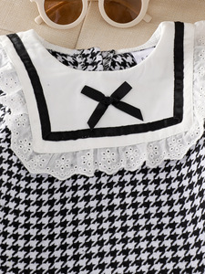 Ensemble deux pièces décontracté et élégant pour bébé <span class=keywords><strong>fille</strong></span>, collection printemps-automne 2026 : Robe à col en dentelle au crochet et béret assorti, style vintage, idéal pour le quotidien (ODM) - Product Image 4