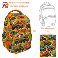Sac à dos enfant en gros, motif dessin animé, 17 pouces, sac d'école à motifs thématiques, usine OEM ODM, sac à dos léger multi-poches