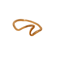 Montre Bague de Fiançailles Unisexe Gaovo en Acier Inoxydable à Ouverture Réglable, Bijou Tendance Plaqué Or 18K, Géométrique Creux