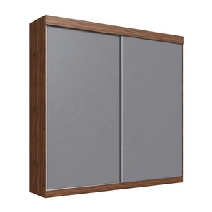 Armoire de style moderne PRIME à 2 portes coulissantes et 6 tiroirs, revêtement verni céramique, meuble autoportant pour chambre à coucher en panneaux de particules - Product Image 1