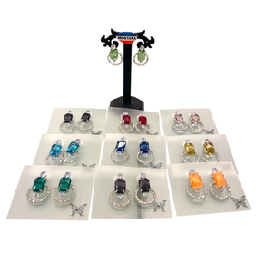 Boucles d'oreilles AD haut de gamme pour filles, bicolores or et argent, design élégant, bijoux de mode pour les fêtes, les festivals, les tenues de soirée - Product Image 5