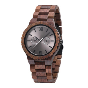 Thanh lịch năm tay Chronograph lịch tuần gỗ xem với móng tay thực sự giờ Đánh dấu phong trào thạch anh phong cách rừng giản dị ODM cung cấp - Product Image 1