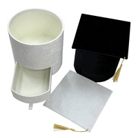 Boîte-cadeau de chapeau de docteur en flanelle créative pour le tiroir de seau de câlin de saison de remise des diplômes avec emballage cadeau de bougie d'accompagnement pratique