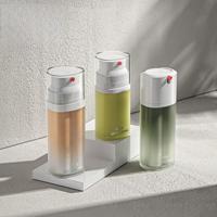 Flacon pompe airless triple tube 10 ml pour shampoing trois ingrédients, en plastique PP, recharge sous vide, personnalisable pour cosmétiques et soins de la peau