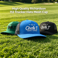 Casquette Trucker Richardson 112 de Haute Qualité avec Logo Brodé Personnalisé, Casquette Snapback Style Hip Hop pour Hommes, Casquette en Maille Unie et Vierge