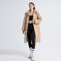 Nouveau manteau d'hiver long en coton rembourré pour femmes, style coréen, ample, épais, à capuche, veste en coton