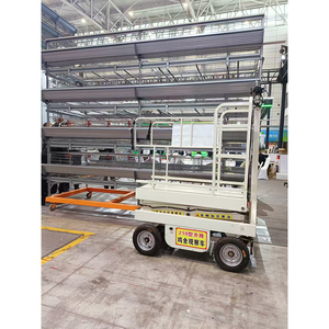 עגלת הרמה הידראולית מגולוונת מפלדה לבנה עם פלטפורמת הליכה, לרכב תחזוקה, תצפית וניקיון לולים חשמליים 220V - Product Image 5